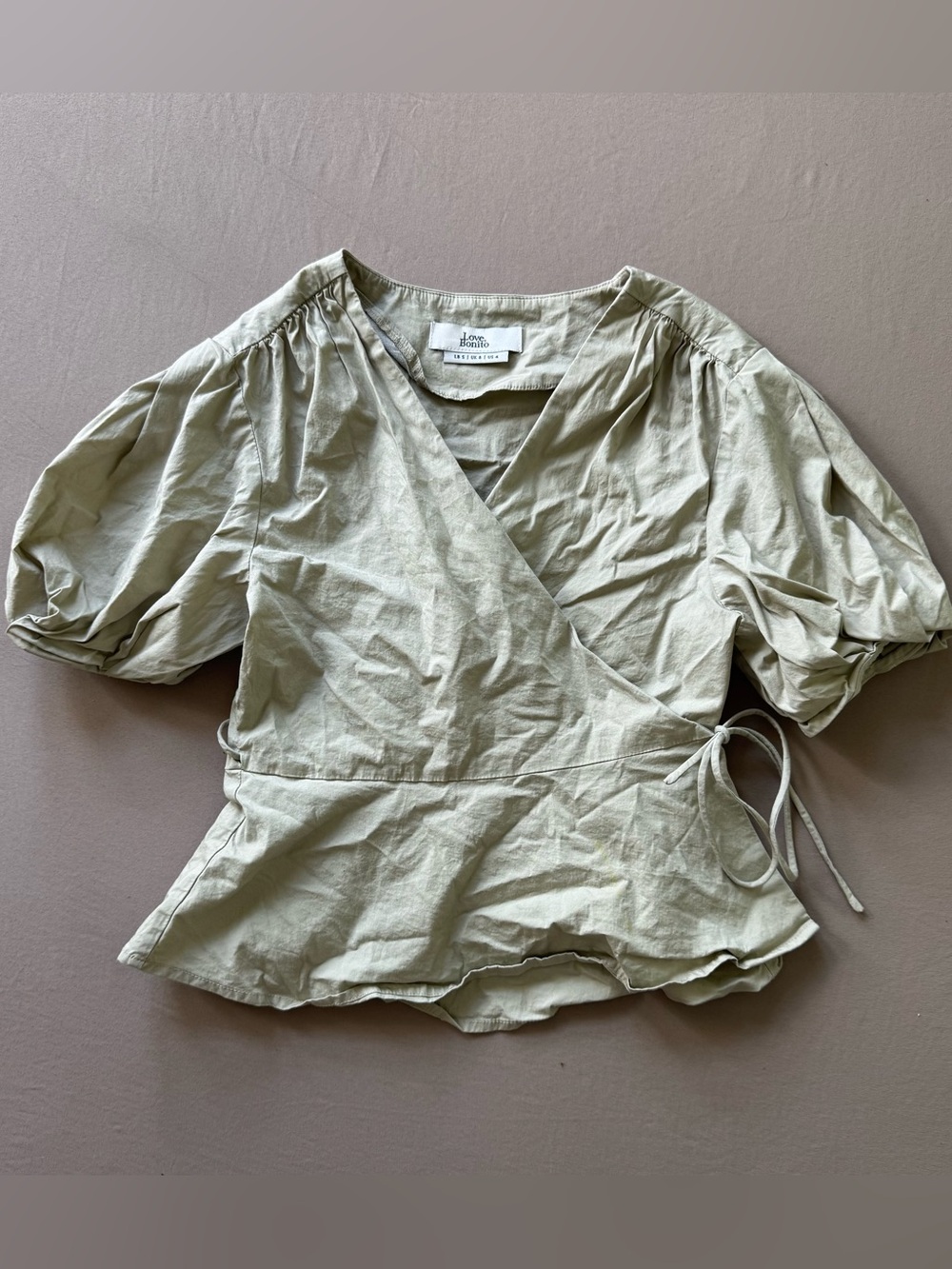 Love Bonito Cotton Wrap Peplum Top